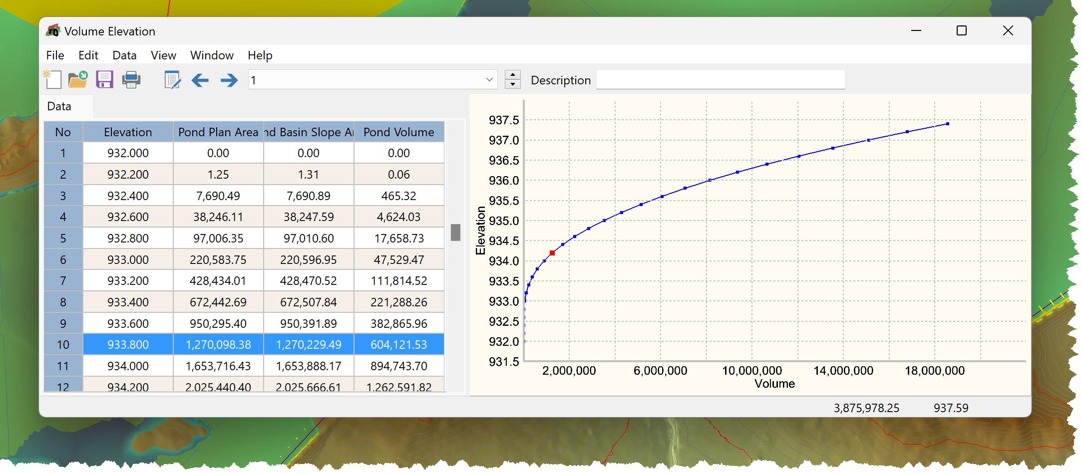 PondVolumeElevationCurveFrm