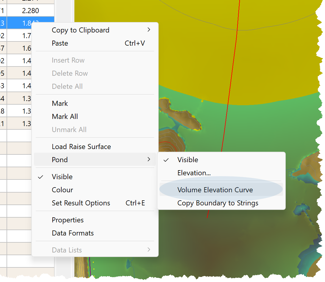 PondVolumeElevationCurveMnu