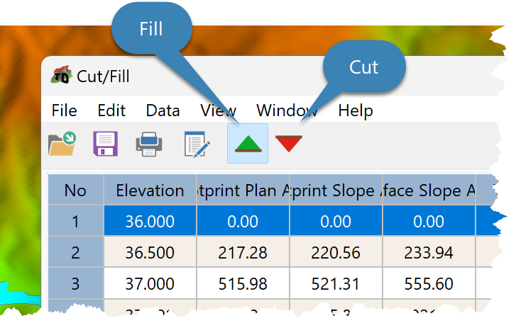 SurfaceIncrementalVolumeCutFill